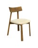 CORNEL Καρέκλα Τραπεζαρίας, Απόχρωση Φυσικό, Pu Εκρού  48x54x82cm [-Εκρού-, -Φυσικό-] [-PU - PVC-, -Ξύλο-] Ε7687,2
