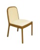 HENLEY Καρέκλα Τραπεζαρίας, Απόχρωση Φυσικό, Pu Εκρού  53x56x84cm [-Εκρού-, -Φυσικό-] [-PU - PVC-, -Ξύλο-] Ε7703,2
