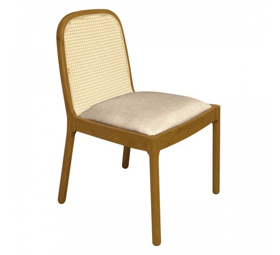 HENLEY Καρέκλα Τραπεζαρίας, Απόχρωση Φυσικό, Ύφασμα Sand Beige  53x56x84cm [-Μπεζ-Tortora-Sand-Cappuccino-, -Φυσικό-] [-Ξύλο-, -Ύφασμα-] Ε7703,3