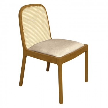 HENLEY Καρέκλα Τραπεζαρίας, Απόχρωση Φυσικό, Ύφασμα Sand Beige  50x55x86cm [-Μπεζ-Tortora-Sand-Cappuccino-, -Φυσικό-] [-Ξύλο-, -Ύφασμα-] Ε7703,3