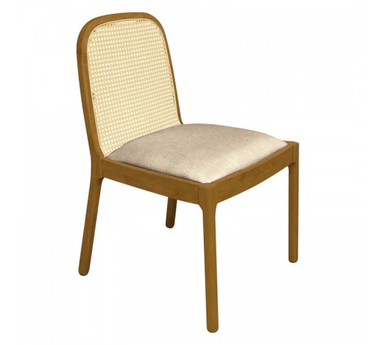 HENLEY Καρέκλα Τραπεζαρίας, Απόχρωση Φυσικό, Ύφασμα Sand Beige  53x56x84cm [-Μπεζ-Tortora-Sand-Cappuccino-, -Φυσικό-] [-Ξύλο-, -Ύφασμα-] Ε7703,3