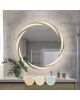 LED-1 Καθρέπτης Τοίχου - Φωτιζόμενος - Αφής, με 3 επιλογές εναλλαγής χρωμάτων  Φ80cm [-Διάφανο-] [-Γυαλί-] Ε7180,12