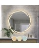 LED-1 Καθρέπτης Τοίχου - Φωτιζόμενος - Αφής, με 3 επιλογές εναλλαγής χρωμάτων  Φ80cm [-Διάφανο-] [-Γυαλί-] Ε7180,12