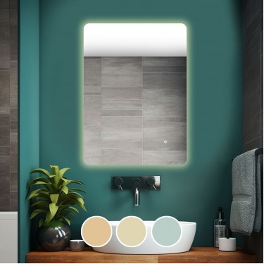 LED-5 Καθρέπτης Τοίχου - Φωτιζόμενος - Αφής, με 3 επιλογές εναλλαγής χρωμάτων  60x80cm [-Διάφανο-] [-Γυαλί-] Ε7180,51