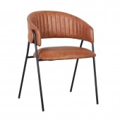 ALFRED Πολυθρόνα Μέταλλο Βαφή Μαύρο, PU Camel  59x56x76cm [-Καφέ-, -Μαύρο-] [-PU - PVC-, -Μέταλλο-] ΕΜ7100,1