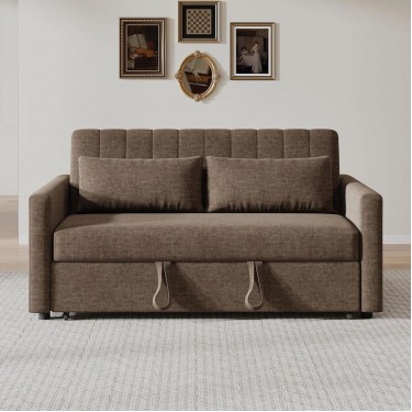 TEMPO-W Καναπές - Κρεβάτι, Με ανάκλιση πλάτης, Ύφασμα Καφέ  140x82x82 Κρεβάτι:120x175x41cm [-Καφέ-] [-Ύφασμα-] Ε998,3W