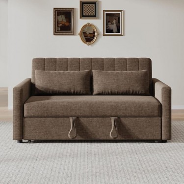 TEMPO-W Καναπές - Κρεβάτι, Με ανάκλιση πλάτης, Ύφασμα Καφέ  140x82x82 Κρεβάτι:120x175x41cm [-Καφέ-] [-Ύφασμα-] Ε998,3W