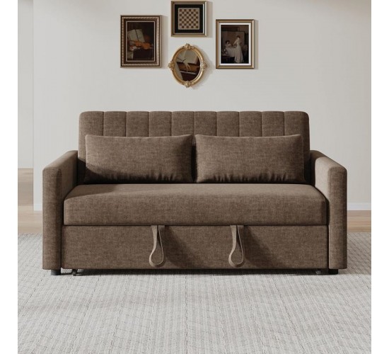 TEMPO-W Καναπές - Κρεβάτι, Με ανάκλιση πλάτης, Ύφασμα Καφέ  140x82x82 Κρεβάτι:120x175x41cm [-Καφέ-] [-Ύφασμα-] Ε998,3W