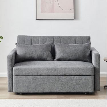 TEMPO-W Καναπές - Κρεβάτι, Με ανάκλιση πλάτης, Ύφασμα Γκρι  140x82x82 Κρεβάτι:120x175x41cm [-Γκρι-] [-Ύφασμα-] Ε998,4W