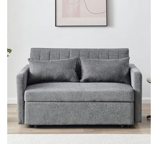 TEMPO-W Καναπές - Κρεβάτι, Με ανάκλιση πλάτης, Ύφασμα Γκρι  140x82x82 Κρεβάτι:120x175x41cm [-Γκρι-] [-Ύφασμα-] Ε998,4W