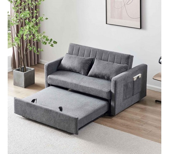 TEMPO-W Καναπές - Κρεβάτι, Με ανάκλιση πλάτης, Ύφασμα Γκρι  140x82x82 Κρεβάτι:120x175x41cm [-Γκρι-] [-Ύφασμα-] Ε998,4W