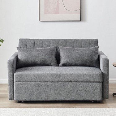 TEMPO-W Καναπές - Κρεβάτι, Με ανάκλιση πλάτης, Ύφασμα Γκρι  140x82x82 Κρεβάτι:120x175x41cm [-Γκρι-] [-Ύφασμα-] Ε998,4W
