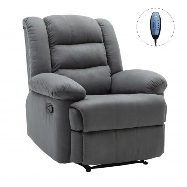 JULIA Massage Πολυθρόνα Relax Σαλονιού - Καθιστικού, Ύφασμα Γκρι  93x90x100cm [-Γκρι-] [-Ύφασμα-] Ε971,2Μ