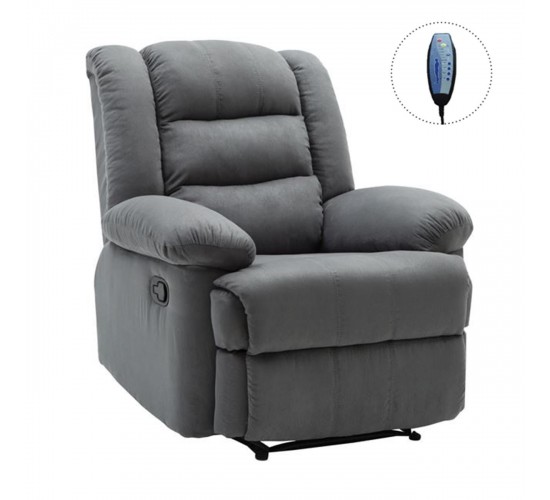 JULIA Massage Πολυθρόνα Relax Σαλονιού - Καθιστικού, Ύφασμα Γκρι  93x90x100cm [-Γκρι-] [-Ύφασμα-] Ε971,2Μ
