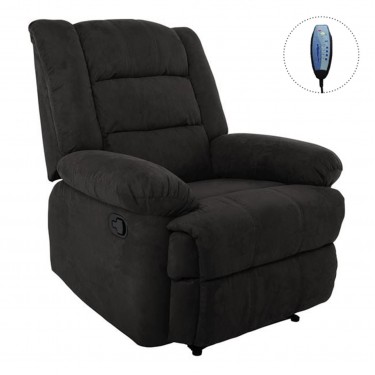 JULIA Massage Πολυθρόνα Relax Σαλονιού - Καθιστικού, Ύφασμα Μαύρο  93x90x100cm [-Μαύρο-] [-Ύφασμα-] Ε971,3Μ