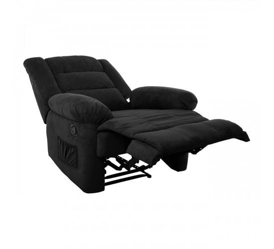 JULIA Massage Πολυθρόνα Relax Σαλονιού - Καθιστικού, Ύφασμα Μαύρο  93x90x100cm [-Μαύρο-] [-Ύφασμα-] Ε971,3Μ