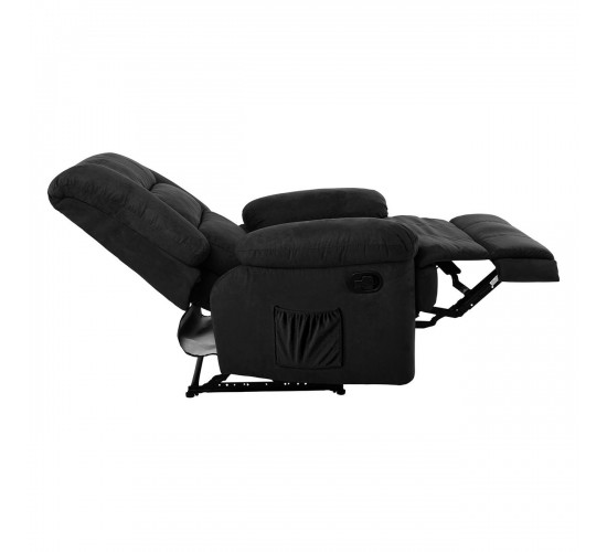 JULIA Massage Πολυθρόνα Relax Σαλονιού - Καθιστικού, Ύφασμα Μαύρο  93x90x100cm [-Μαύρο-] [-Ύφασμα-] Ε971,3Μ