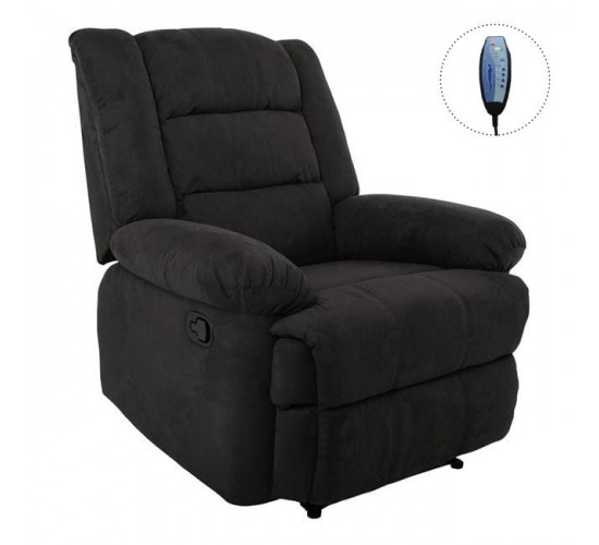 JULIA Massage Πολυθρόνα Relax Σαλονιού - Καθιστικού, Ύφασμα Μαύρο  93x90x100cm [-Μαύρο-] [-Ύφασμα-] Ε971,3Μ