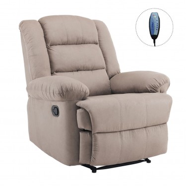 JULIA Massage Πολυθρόνα Relax Σαλονιού - Καθιστικού, Ύφασμα Cappuccino  93x90x100cm [-Μπεζ-Tortora-Sand-Cappuccino-] [-Ύφασμα-] Ε971,4Μ