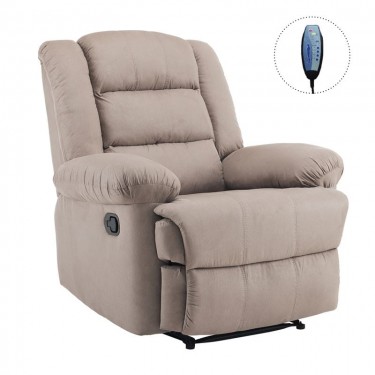 JULIA Massage Πολυθρόνα Relax Σαλονιού - Καθιστικού, Ύφασμα Cappuccino  93x90x100cm [-Μπεζ-Tortora-Sand-Cappuccino-] [-Ύφασμα-] Ε971,4Μ