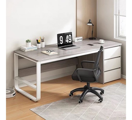 ΓΡΑΦΕΙΟ με 3 Συρτάρια Μέταλλο Βαφή Άσπρο - Grey  120x48x74cm [-Άσπρο-, -Γκρι-] [-Melamine-, -Μέταλλο-] ΕΟ4396,2