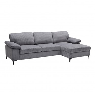 CYRIL Καναπές Αριστερή Γωνία, Ύφασμα Κοτλέ Γκρι  267x132x84cm [-Γκρι-] [-Ύφασμα-] Ε9583,1