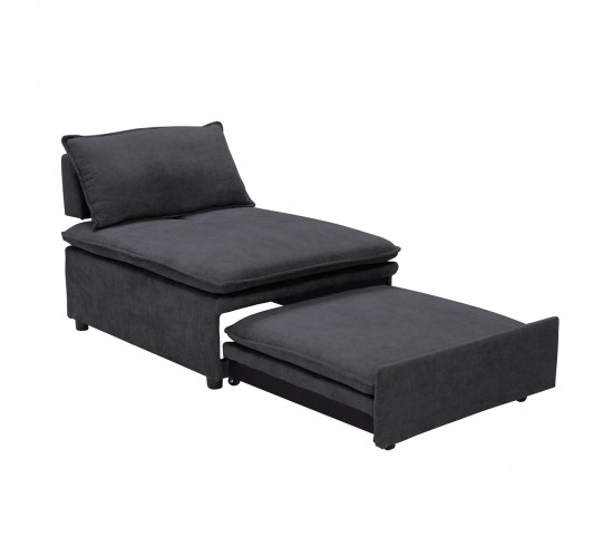 FRANNIE Πολυθρόνα (Καρέκλα) - Κρεβάτι, Σαλονιού-Καθιστικού, Ύφασμα Σκούρο Γκρι  94x114x45 / Κρεβάτι94x194x45cm [-Ανθρακί-] [-Ύφασμα-] Ε9403,1