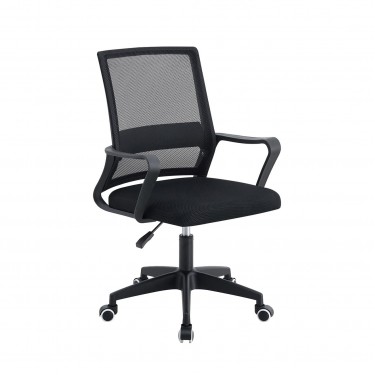 BF2112 Πολυθρόνα Γραφείου Ύφασμα Μαύρο Mesh  59x57x87/97cm [-Μαύρο-] [-Ύφασμα Mesh-] ΕΟ265,1