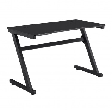 GAMING Γραφείο 120x60cm Μέταλλο Βαφή Μαύρο, Επιφάνεια MDF Μαύρο, με Βάση ακουστικών  120x60x75cm [-Μαύρο-] [-MDF - Κόντρα Πλακέ - Καπλαμάς - Νοβοπάν-, -Μέταλλο-] ΕΟ418,1