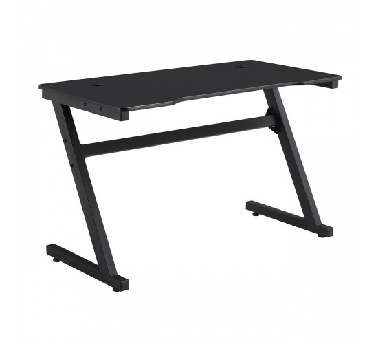 GAMING Γραφείο 120x60cm Μέταλλο Βαφή Μαύρο, Επιφάνεια MDF Μαύρο, με Βάση ακουστικών  120x60x75cm [-Μαύρο-] [-MDF - Κόντρα Πλακέ - Καπλαμάς - Νοβοπάν-, -Μέταλλο-] ΕΟ418,1