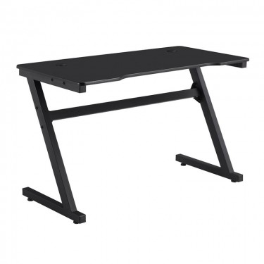 GAMING Γραφείο 120x60cm Μέταλλο Βαφή Μαύρο, Επιφάνεια MDF Μαύρο, με Βάση ακουστικών  120x60x75cm [-Μαύρο-] [-MDF - Κόντρα Πλακέ - Καπλαμάς - Νοβοπάν-, -Μέταλλο-] ΕΟ418,1