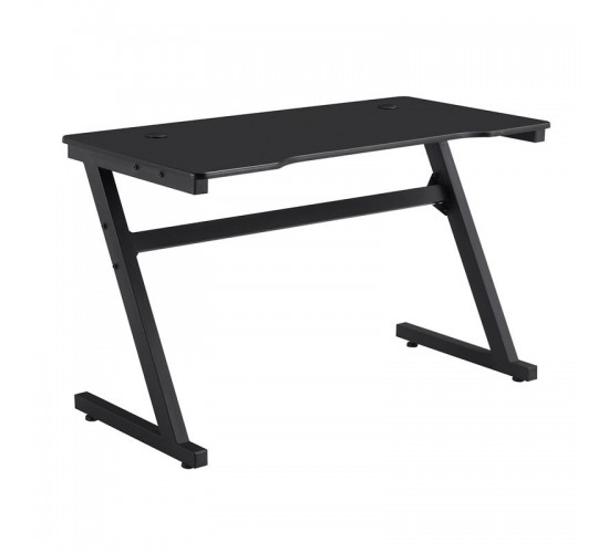 GAMING Γραφείο 120x60cm Μέταλλο Βαφή Μαύρο, Επιφάνεια MDF Μαύρο, με Βάση ακουστικών  120x60x75cm [-Μαύρο-] [-MDF - Κόντρα Πλακέ - Καπλαμάς - Νοβοπάν-, -Μέταλλο-] ΕΟ418,1