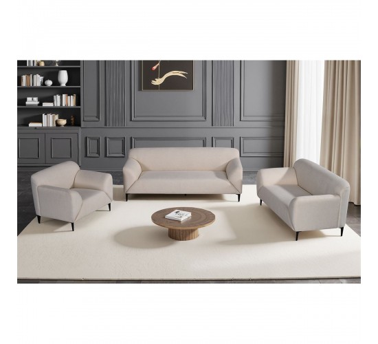 VICTORIA Set Σαλόνι-Καθιστικό Πολυθρόνα-2Θέσιος-3Θέσιος, Ύφασμα Μπεζ  99x82/150x82/198x82 x H79cm [-Μπεζ-Tortora-Sand-Cappuccino-] [-Ύφασμα-] Ε9404,S2