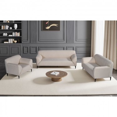 VICTORIA Set Σαλόνι-Καθιστικό Πολυθρόνα-2Θέσιος-3Θέσιος, Ύφασμα Μπεζ  99x82/150x82/198x82 x H79cm [-Μπεζ-Tortora-Sand-Cappuccino-] [-Ύφασμα-] Ε9404,S2