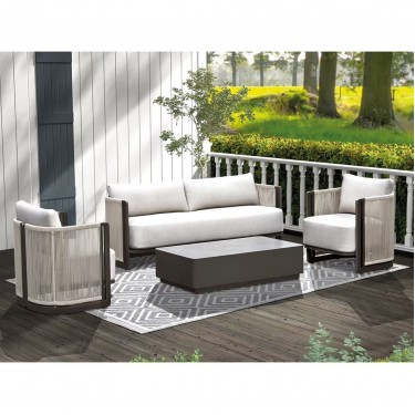 BOSTON Living Set Σαλόνι Καθιστικό Κήπου - Βεράντας Alu Ανθρακί - Μπεζ  204x73x66-72x73x66-130x70x30cm [-Ανθρακί-, -Μπεζ-Tortora-Sand-Cappuccino-] [-Wicker-, -Αλουμίνιο-] Ε6752,1