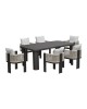 BOSTON Dining Set Τραπεζαρία Κήπου Βεράντας: Τραπέζι   6 Πολυθρόνες Alu Ανθρακί - Μπεζ  Table200x106x75-Chair:54x56x66 [-Ανθρακί-, -Μπεζ-Tortora-Sand-Cappuccino-] [-Wicker-, -Αλουμίνιο-] Ε6753,1
