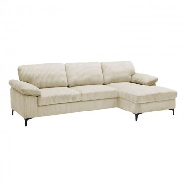 CYRIL Καναπές Αριστερή Γωνία, Ύφασμα Κοτλέ Μπεζ  267x132x84cm [-Μπεζ-Tortora-Sand-Cappuccino-] [-Ύφασμα-] Ε9583,2