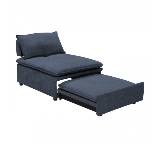 FRANNIE Πολυθρόνα (Καρέκλα) - Κρεβάτι, Σαλονιού-Καθιστικού, Ύφασμα Μπλε-Γκρι  94x114x45 / Κρεβάτι94x194x45cm [-Μπλε-] [-Ύφασμα-] Ε9403,3