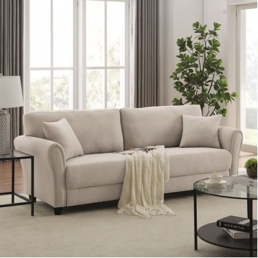 BRITAIN Καναπές 3-θέσιος Σαλονιού - Καθιστικού, Ύφασμα Μπεζ  212x78x87cm [-Μπεζ-Tortora-Sand-Cappuccino-] [-Ύφασμα-] Ε9508,1