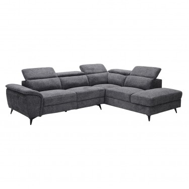 ROMEO Καναπές-Relax, Αριστερή Γωνία,Ύφασμα Γκρι, Αποθ.χώρος, Μία θέση με ηλεκτρική ανάκληση  284x224x76cm [-Γκρι-] [-Ύφασμα-] Ε9584,1
