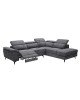 ROMEO Καναπές-Relax, Αριστερή Γωνία,Ύφασμα Γκρι, Αποθ.χώρος, Μία θέση με ηλεκτρική ανάκληση  284x224x76cm [-Γκρι-] [-Ύφασμα-] Ε9584,1