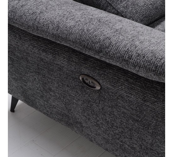 ROMEO Καναπές-Relax, Αριστερή Γωνία,Ύφασμα Γκρι, Αποθ.χώρος, Μία θέση με ηλεκτρική ανάκληση  284x224x76cm [-Γκρι-] [-Ύφασμα-] Ε9584,1