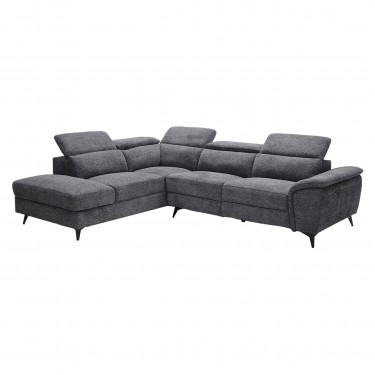 ROMEO Καναπές-Relax, Δεξιά Γωνία,Ύφασμα Γκρι, Αποθ.χώρος, Μία θέση με ηλεκτρική ανάκληση  284x224x76cm [-Γκρι-] [-Ύφασμα-] Ε9584,10