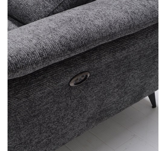 ROMEO Καναπές-Relax, Δεξιά Γωνία,Ύφασμα Γκρι, Αποθ.χώρος, Μία θέση με ηλεκτρική ανάκληση  284x224x76cm [-Γκρι-] [-Ύφασμα-] Ε9584,10