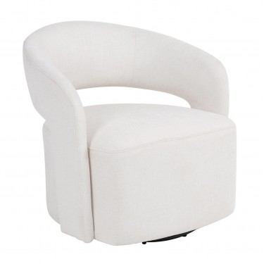 CUBA Πολυθρόνα Σαλονιού Περιστρεφόμενη, Teddy Ύφασμα Άσπρο  75x70x72cm [-Άσπρο-] [-Ύφασμα-] Ε7164,1