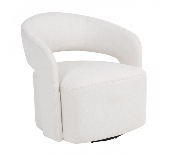 CUBA Πολυθρόνα-Περιστρεφόμενη, Σαλονιού - Καθιστικού, Teddy Ύφασμα Άσπρο  75x70x72cm [-Άσπρο-] [-Ύφασμα-] Ε7164,1