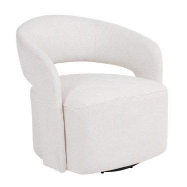 CUBA Πολυθρόνα Σαλονιού Περιστρεφόμενη, Teddy Ύφασμα Άσπρο  75x70x72cm [-Άσπρο-] [-Ύφασμα-] Ε7164,1