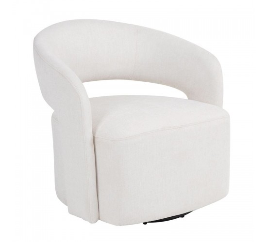 CUBA Πολυθρόνα-Περιστρεφόμενη, Σαλονιού - Καθιστικού, Teddy Ύφασμα Άσπρο  75x70x72cm [-Άσπρο-] [-Ύφασμα-] Ε7164,1