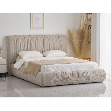 TOKYO Κρεβάτι Διπλό, για Στρώμα 160x200cm, Ύφασμα Μπεζ  192x228x113cm [-Μπεζ-Tortora-Sand-Cappuccino-] [-Ύφασμα-] Ε8056,1