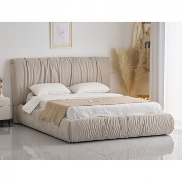 TOKYO Κρεβάτι Διπλό, για Στρώμα 160x200cm, Ύφασμα Μπεζ  192x228x113cm [-Μπεζ-Tortora-Sand-Cappuccino-] [-Ύφασμα-] Ε8056,1